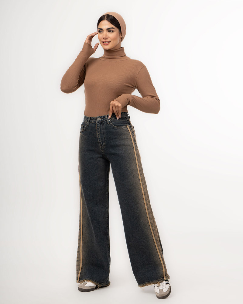 شلوار بگی جین کمر ساده مدل آنیسا